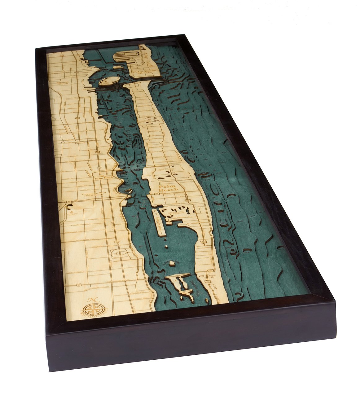 3D Nautical Wall Art - Palm Beach Florida Coastal Decor - 13.5 x 43 Inches - Perfect for Beach House, Living Room & Office Decor