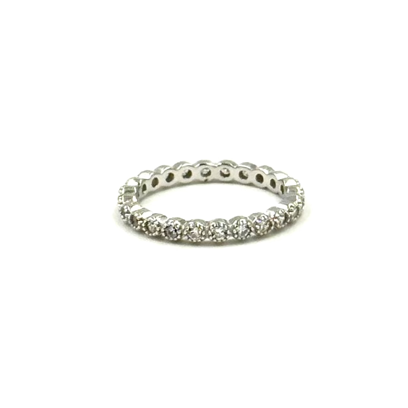 Ashley Gold Sterling Silver Bead Set 0.50CTW Diamond Eternity Band Ring for Women - Perfect for Weddings, Anniversaries & Special Occasions