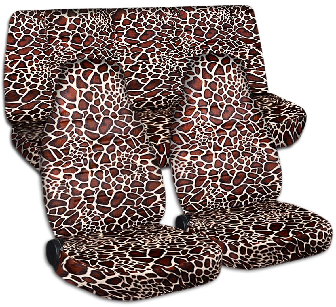 Animal Print Car Seat Covers - Giraffe Pattern Universal Fit for Cars, Trucks, Vans, RVs & SUVs (30 Designs) - Durable & Stylish Protection for Daily Commute & Road Trips