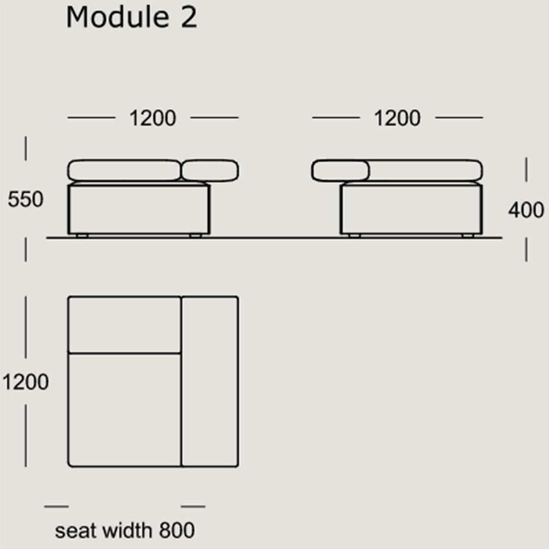 Modular Cinder Block Sofa Set (1-7 Modules) - Modern Sectional Couch for Living Room, Lounge & Outdoor Patio