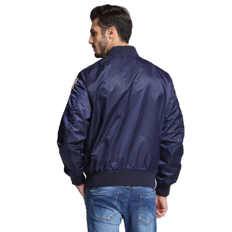 Shanghai Story Men's USA Flag Lightweight MA-1 Flight Bomber Jacket - Windproof Casual Jacket for Outdoor, Travel & Streetwear Fashion