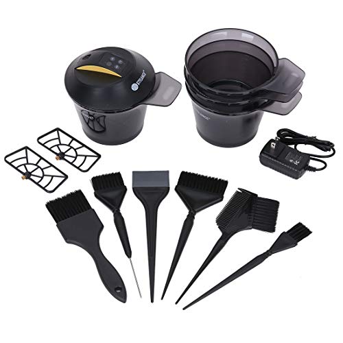 Professional Electric Automatic Hair Color Mixing Bowls & Cream Mixer - Salon & Home Hair Dyeing Kit with Mixing Bowl, Angled Comb & Brush - Perfect for DIY Hair Coloring, Barber Styling & At-Home Salon Use