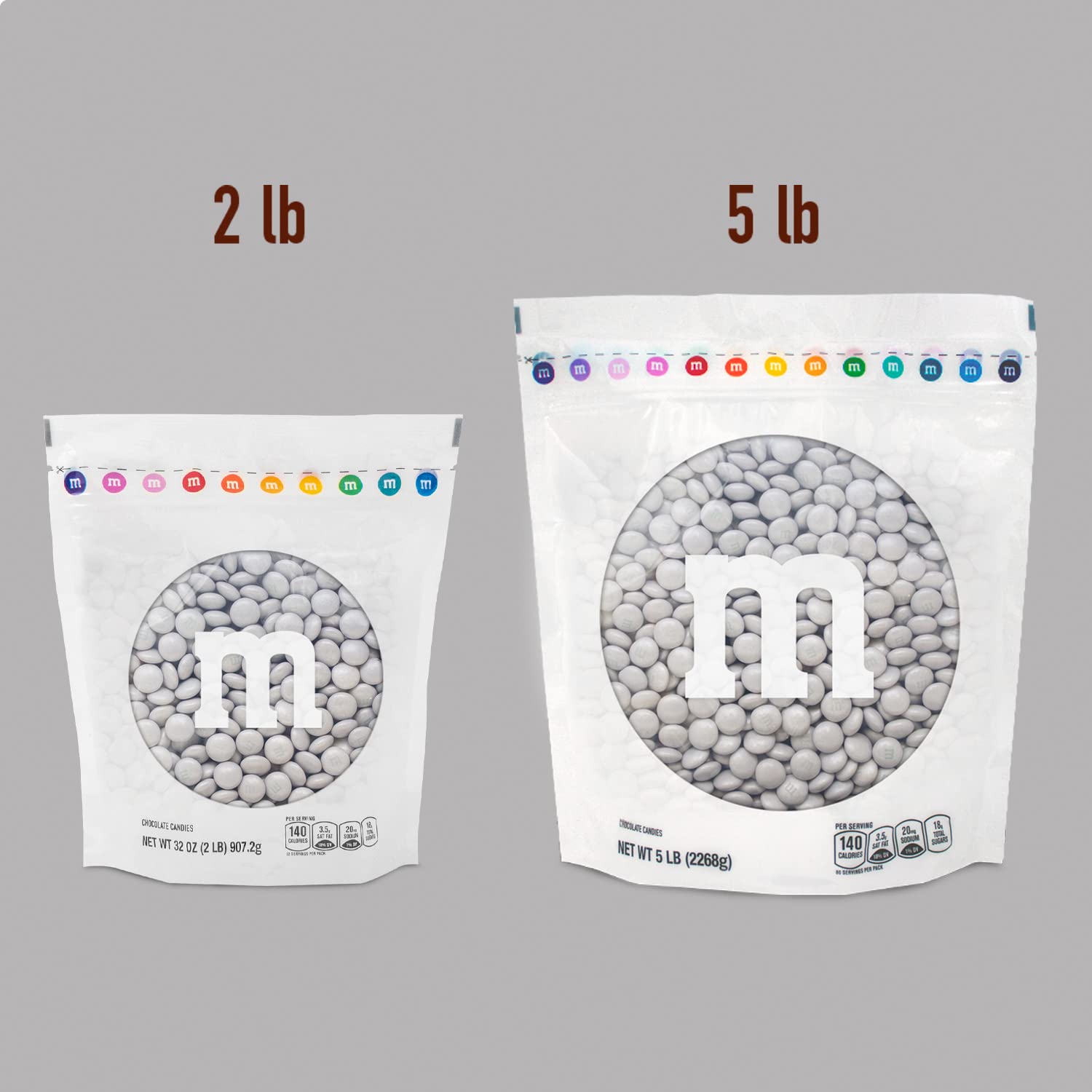 M&M’S Platinum Milk Chocolate Candy - 2lbs Bulk Chocolate Candy in Resealable Bag for Parties, Weddings, Graduations & Halloween - Perfect for Gift Baskets, Office Treats & Holiday Celebrations