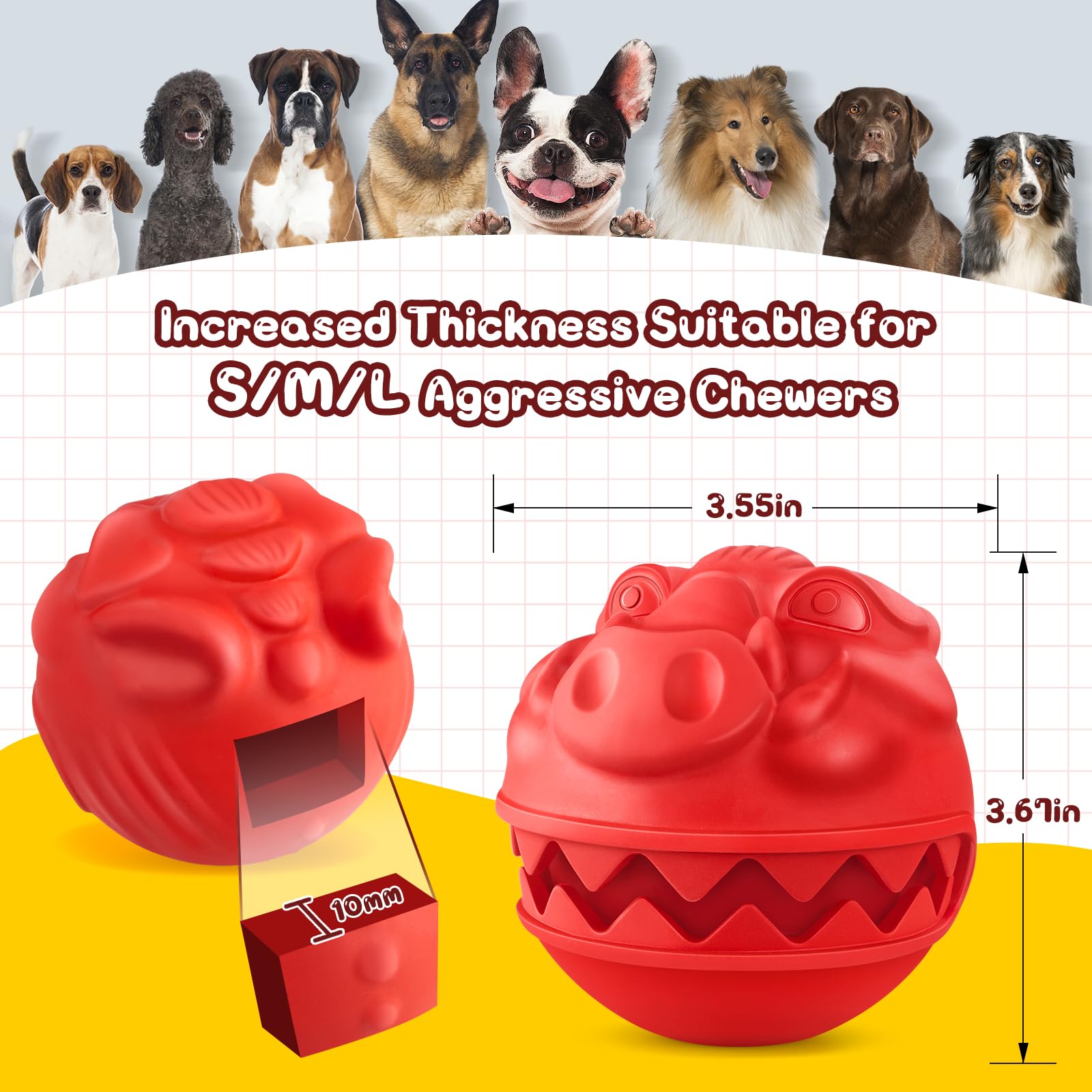 Ultra Durable Dog Chew Toys for Aggressive Chewers - Heavy Duty Chew Proof Toys for Large Breed Dogs - Tough Treat Dispensing Toys to Relieve Boredom | Perfect for Playtime, Training & Mental Stimulation