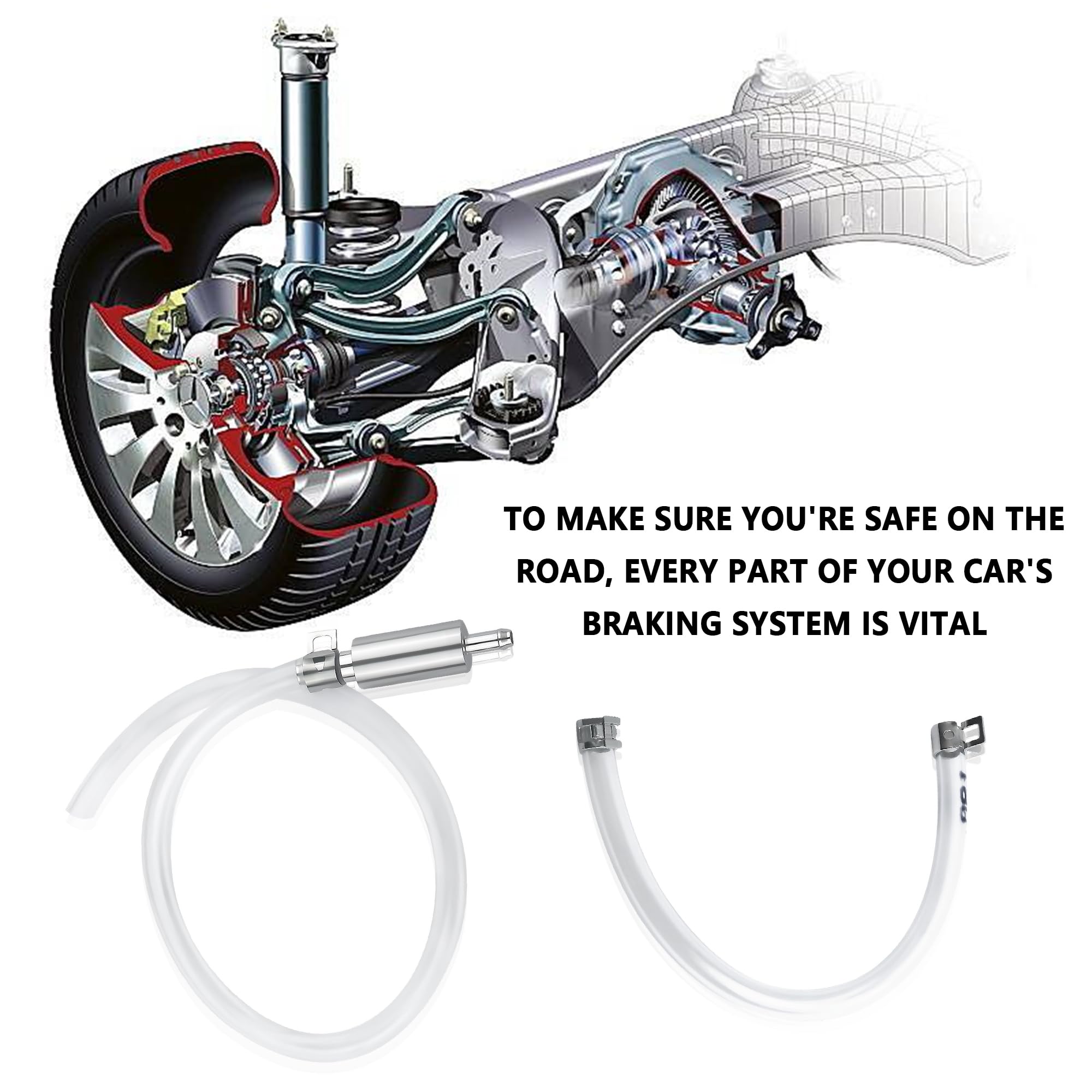 **Universal Brake Bleeder Hose with One-Way Check Valve – Durable Brake Fluid Bleeder Kit for Cars, Motorcycles & Bikes – Easy DIY Brake Bleeding Tool for Home Garage & Auto Repair**