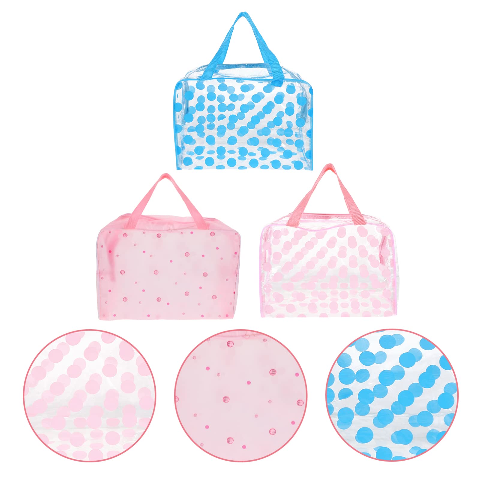 Hemoton 3-Piece Waterproof Cosmetic Bags Set - Travel Toiletries Organizer, Makeup Pouch, Skincare Storage for Women | Perfect for Travel, Gym, Daily Use & Beauty Essentials Organization