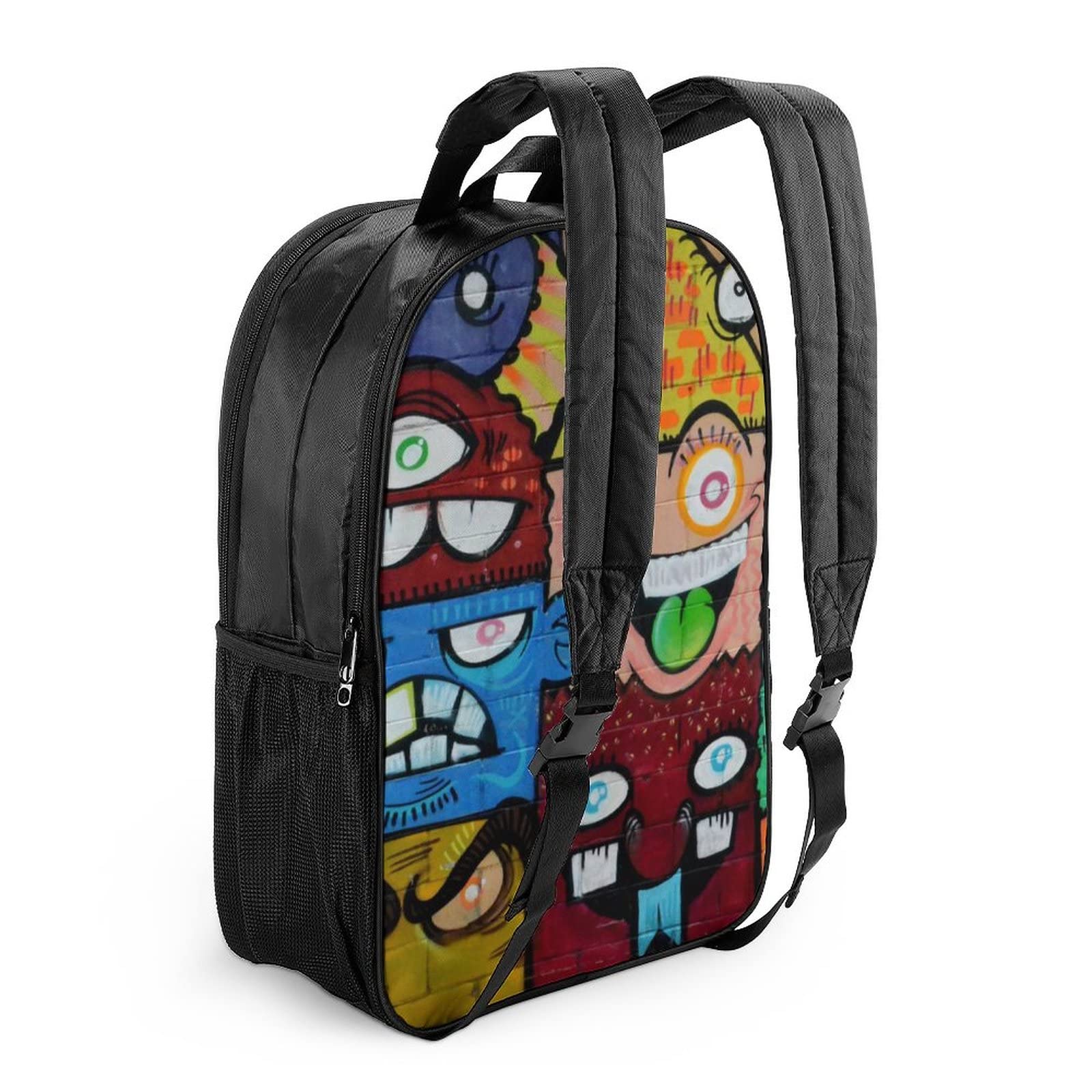 Urban Graffiti Print Backpack for Teens - Stylish Double-Sided Casual Daypack for School, Travel & Hiking - Durable Unisex Rucksack Perfect for College, Commuting & Outdoor Adventures