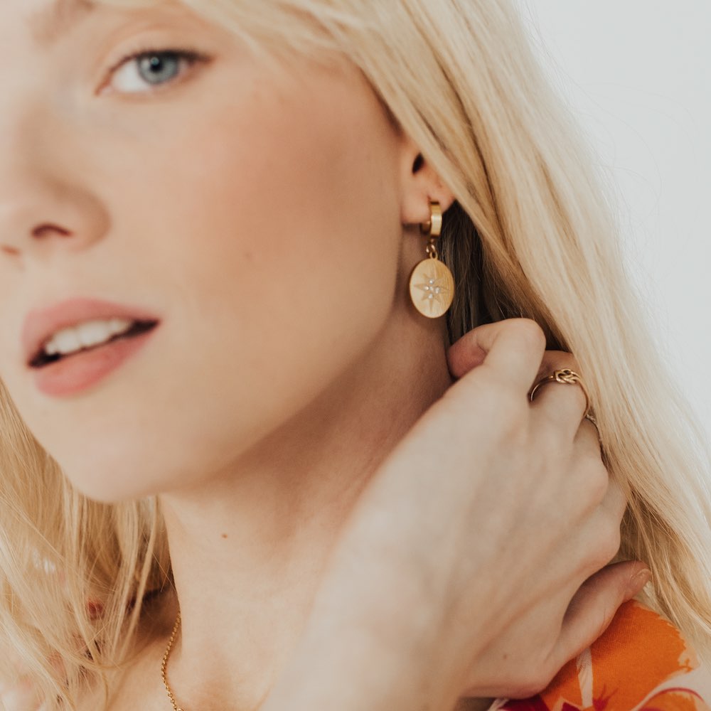 Waterproof Shooting Star Hoop Earrings for Women - Trendy Celestial Jewelry for Everyday Wear & Special Occasions