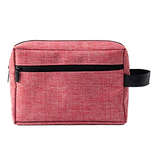 Hacoly Waterproof Travel Toiletry Bag for Men & Women - Makeup Cosmetic Organizer with Multiple Pockets, Perfect for Gym, Camping, and Airplane Carry-On (Red)