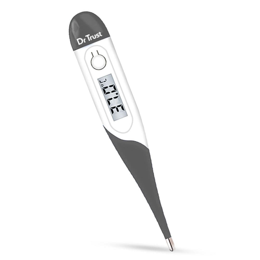 Dr Trust USA Flexible Tip Digital Thermometer 616 - Waterproof Fever Check for Babies, Kids & Adults - Oral, Rectal & Underarm Temperature Testing - Perfect for Home, Clinic & Travel Use