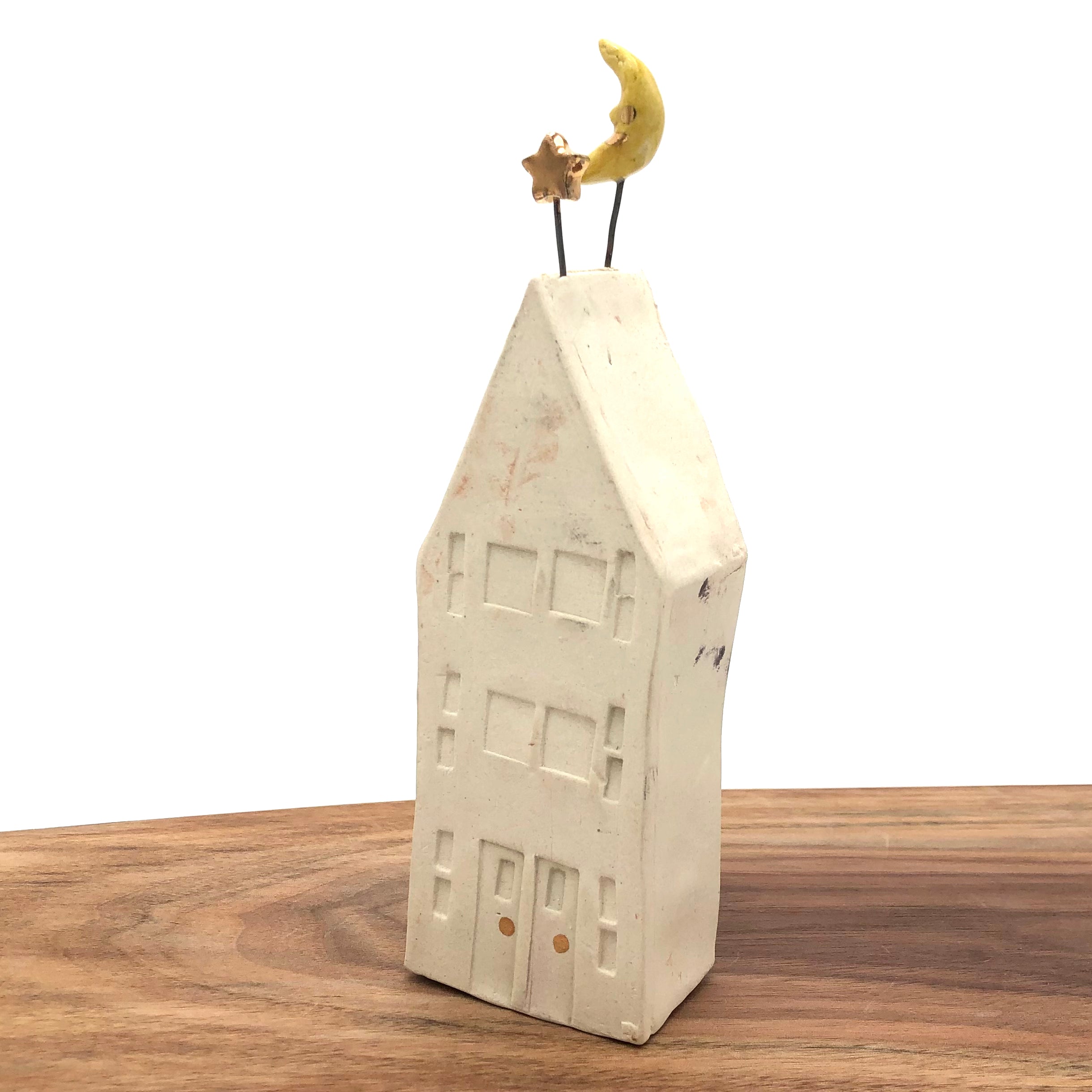 Susan Speck Ceramic White Wall Houses - Assorted Designs for Home Decor, Shelf Display, and Gift Giving