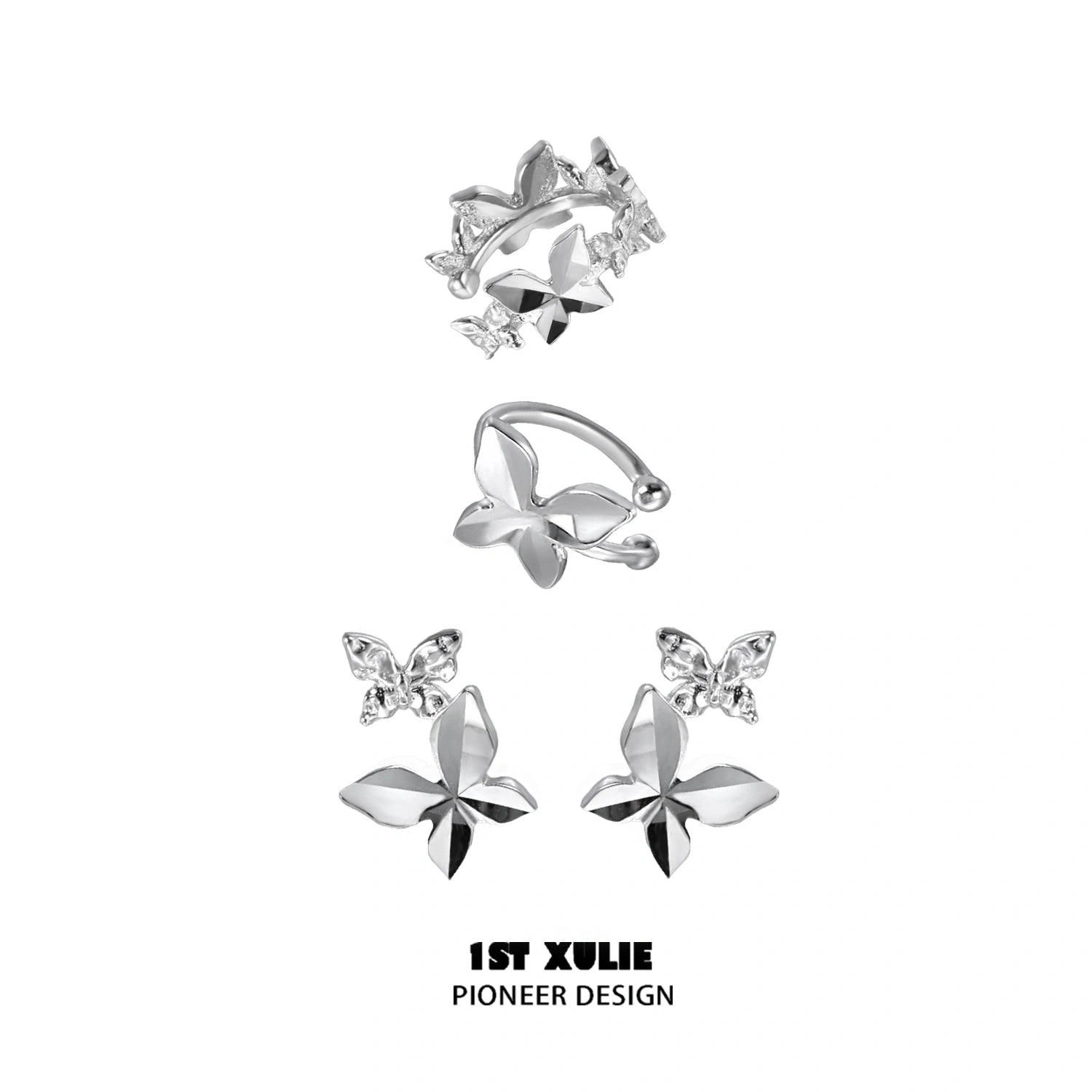 Whiterfly S925 Sterling Silver & 18K Gold Plated Butterfly Earrings for Women - Hypoallergenic Clip-On Earrings for Sensitive Ears - Perfect for Weddings, Parties & Everyday Wear