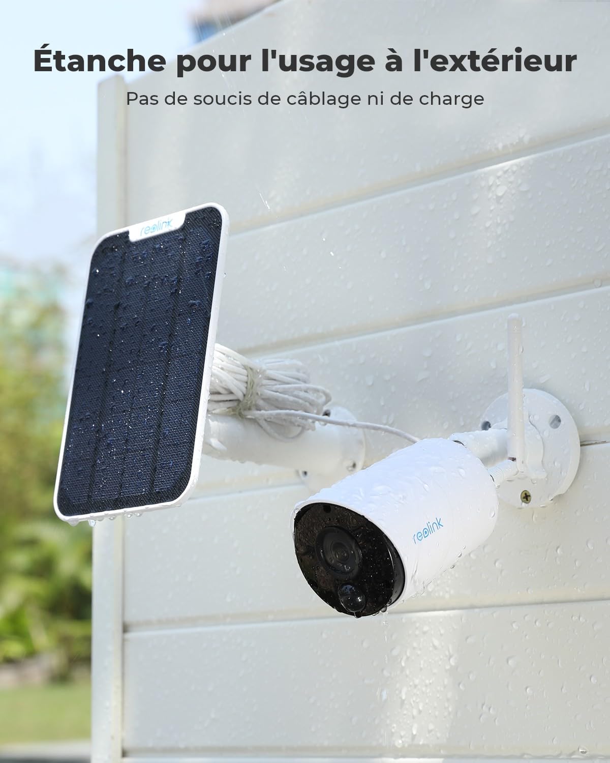 Reolink Argus Eco+ 2K Wireless Outdoor WiFi Security Camera with Solar Panel - Battery Powered, Night Vision, Two-Way Audio & Smart Person Detection - Ideal for Home Security, Backyard Monitoring & Business Surveillance