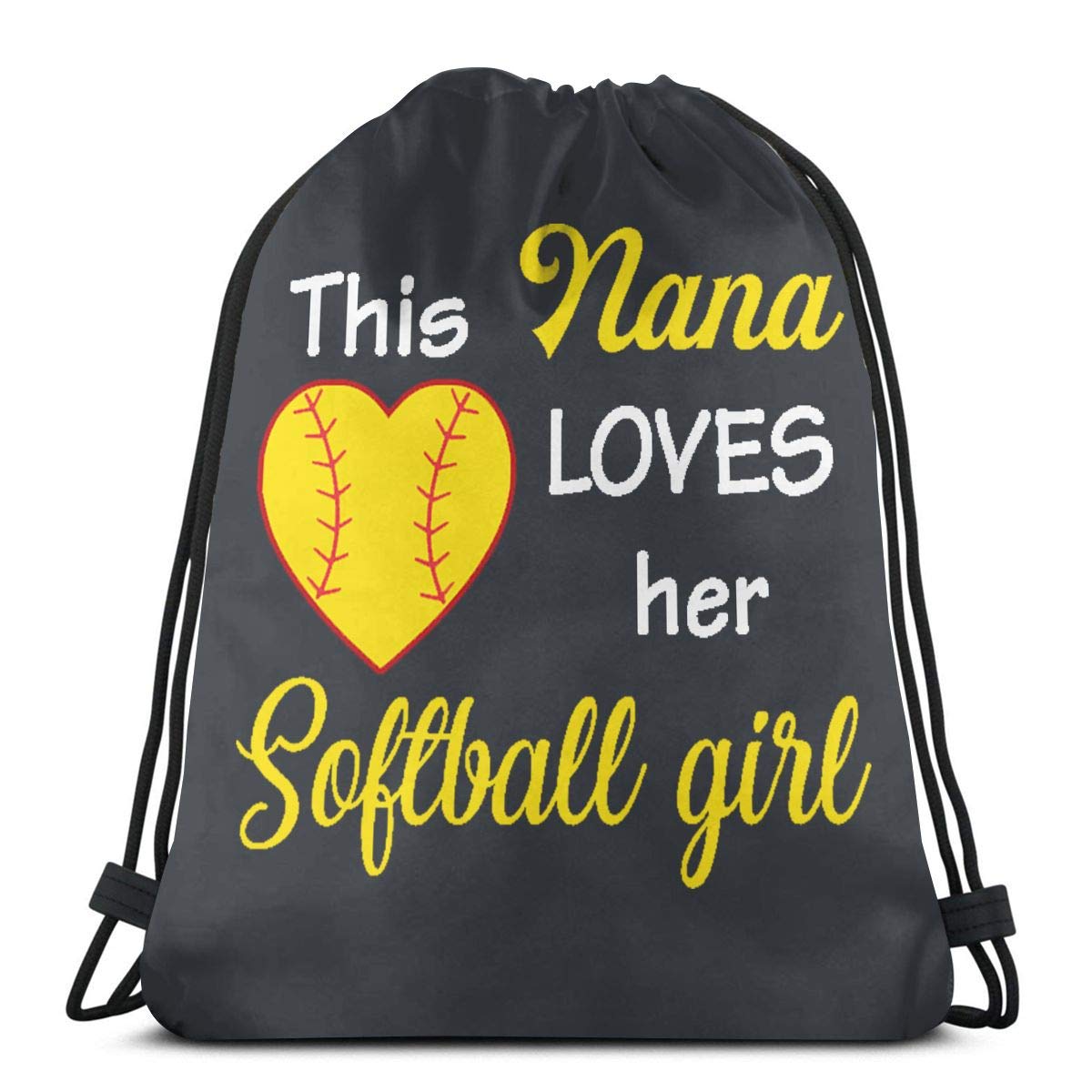 Softball Drawstring Backpack - Gym Sackpack for Kids & Adults - Sports & Travel Use