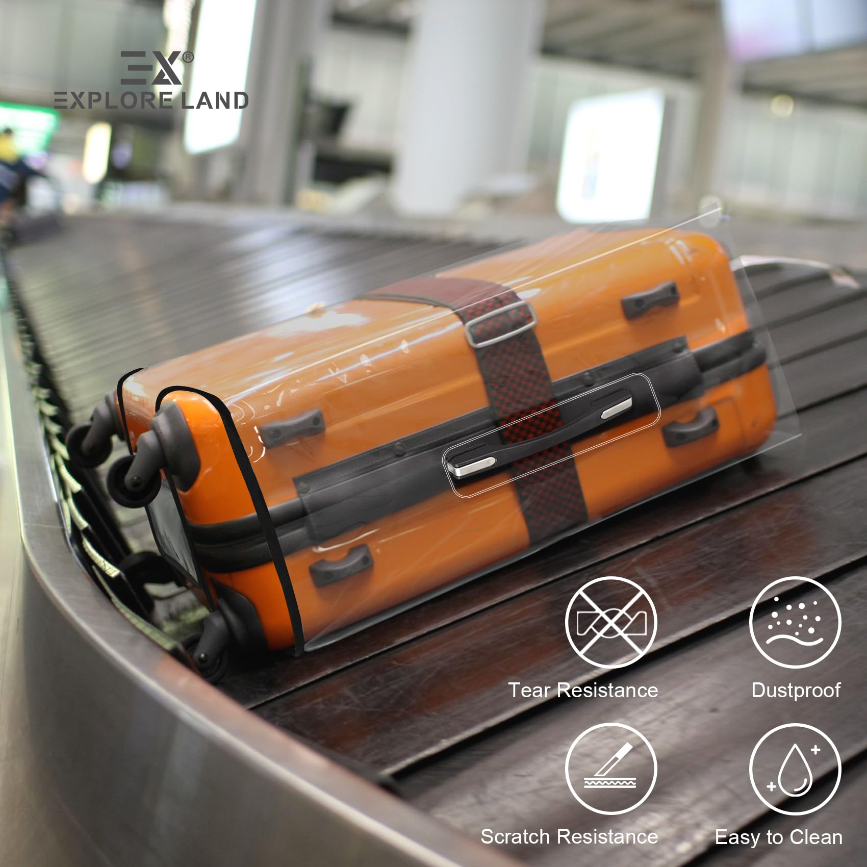 Durable 27-29 Inch Luggage Cover - Waterproof PVC Suitcase Protector for Travel & Airplane | Perfect for International Flights, Business Trips & Vacation Packing
