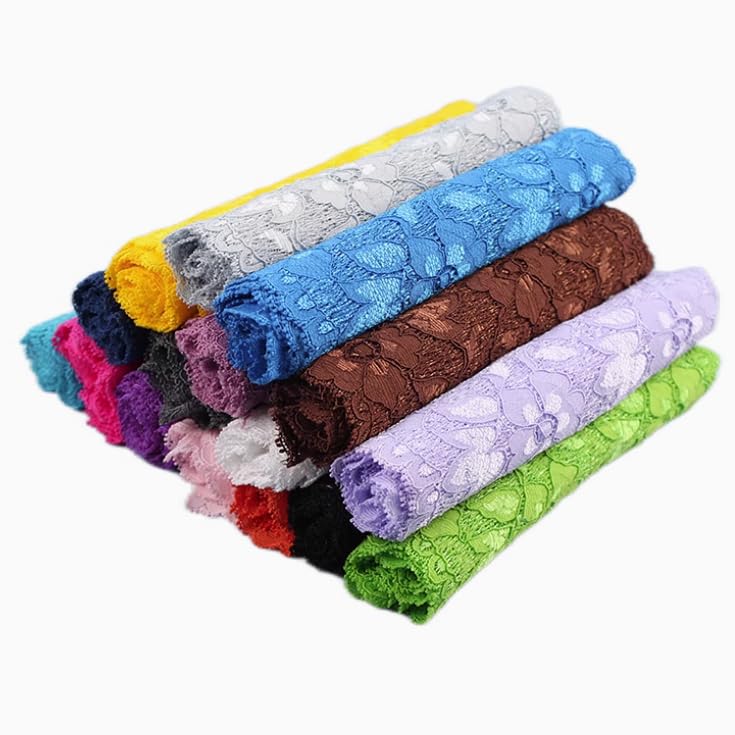 6.2 Inch Stretch Lace Trim Floral Embroidered Elastic Fabric - 5 Yards Dark Gray for DIY Sewing, Wedding Dress, Costume Design & Craft Supplies | Perfect for Bridal Gowns, Lingerie, Scarf Edging & Home Decor Projects