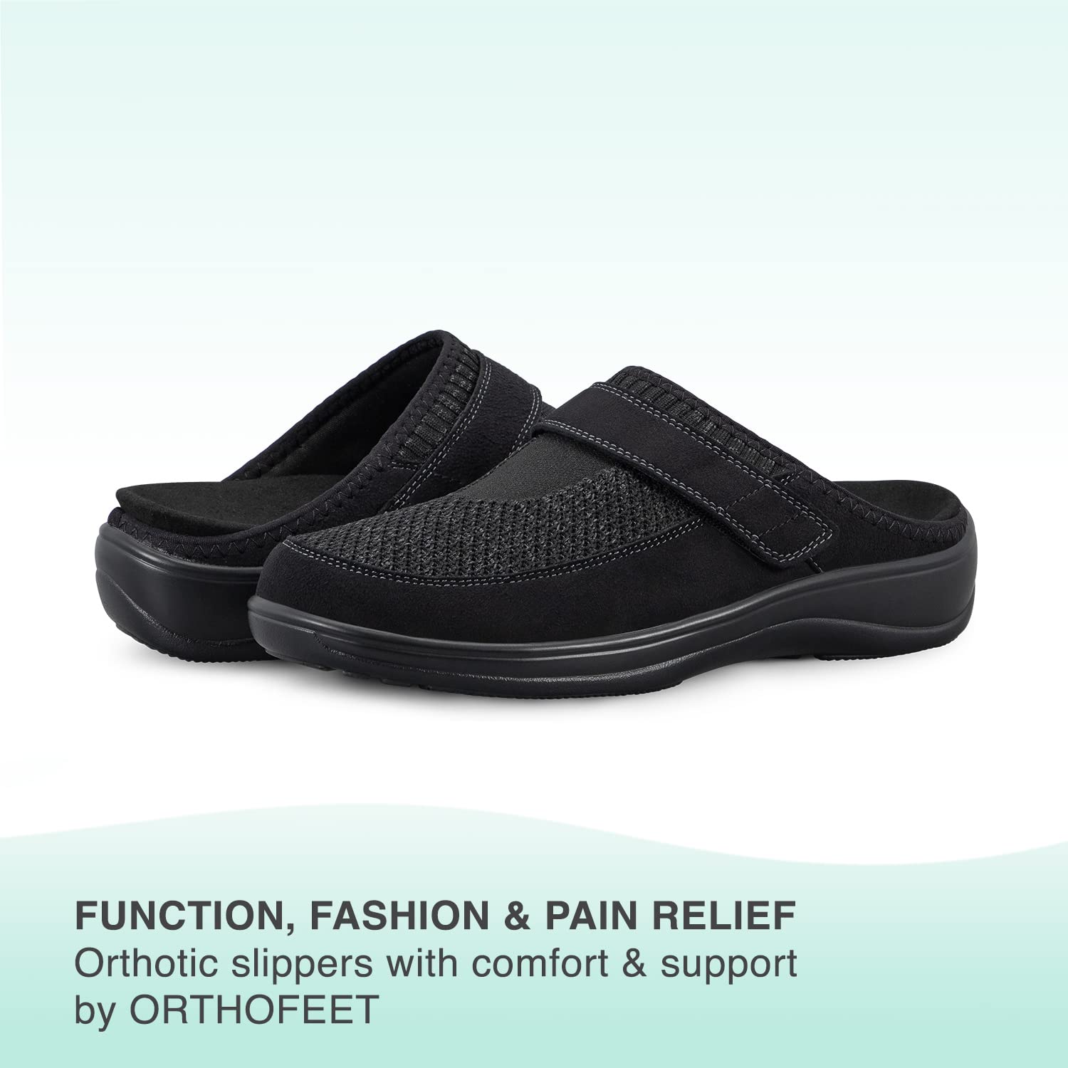 Orthofeet Women's Orthopedic Slippers - Stretch Knit Comfort for Plantar Fasciitis, Arch Support & Pain Relief - Perfect for Home, Office & Post-Surgery Recovery