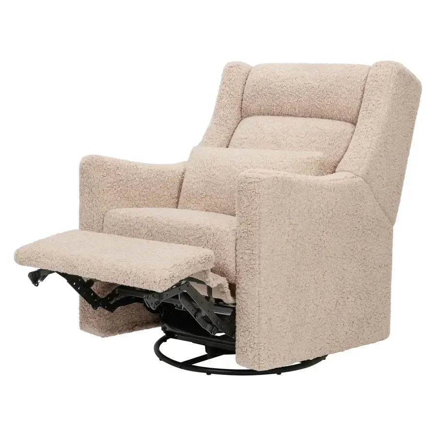 Babyletto Kiwi Plus Electronic Glider & Recliner with Adjustable Headrest - Chai Shearling Fabric - Perfect for Nursery, Breastfeeding & Baby Comfort