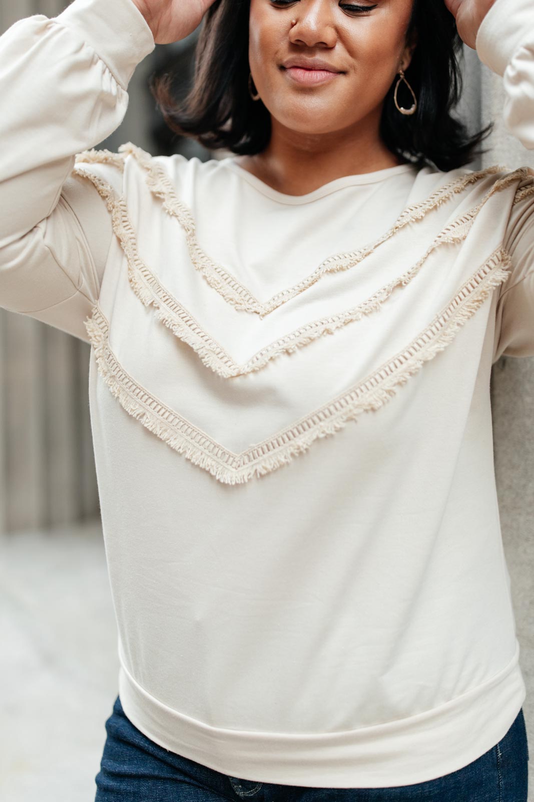 Into The Fringe Beige Top - Trendy Bohemian Blouse for Women | Perfect for Music Festivals, Beach Vacations & Casual Outings
