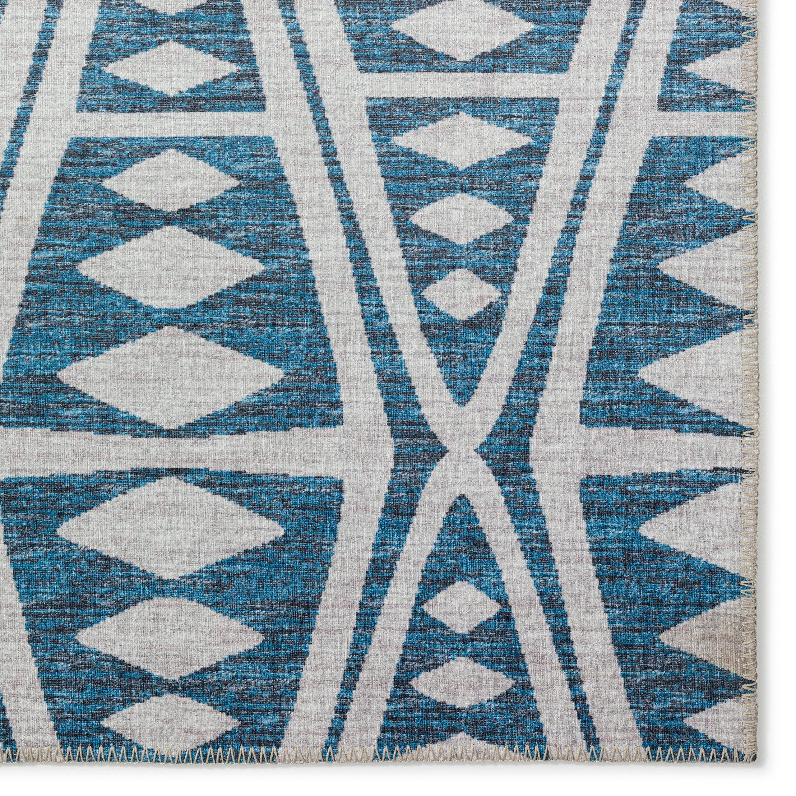 Addison Rugs Yuma AYU36 Blue 8' x 10' Area Rug - Soft Modern Boho Chic Living Room Bedroom Decor