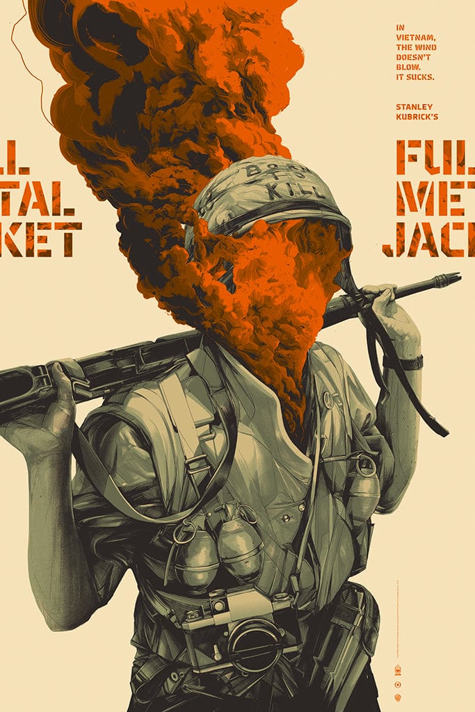 Full Metal Jacket Movie Poster - Classic War Film Wall Art Decor for Home Theater, Man Cave & Office - Stanley Kubrick Vietnam War Memorabilia
