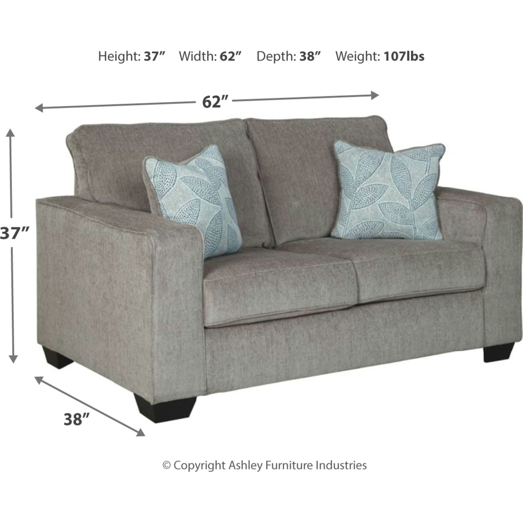 Altari Loveseat - Modern Small Couch for Living Room, Apartment & Office | Comfortable 2-Seater Sofa for Cozy Spaces, Compact Furniture for Small Homes