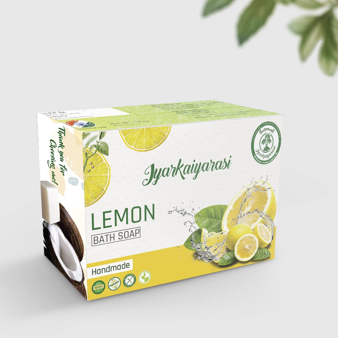 Pure Coconut Oil & Lemon Handmade Soap - 73.4% TFM, pH 8, Vegan, Chemical-Free, Fragrance-Free for All Skin Types (130g x 10 Pack) | Natural Skincare, Daily Cleansing, Sensitive Skin Care, Eco-Friendly Bath & Body