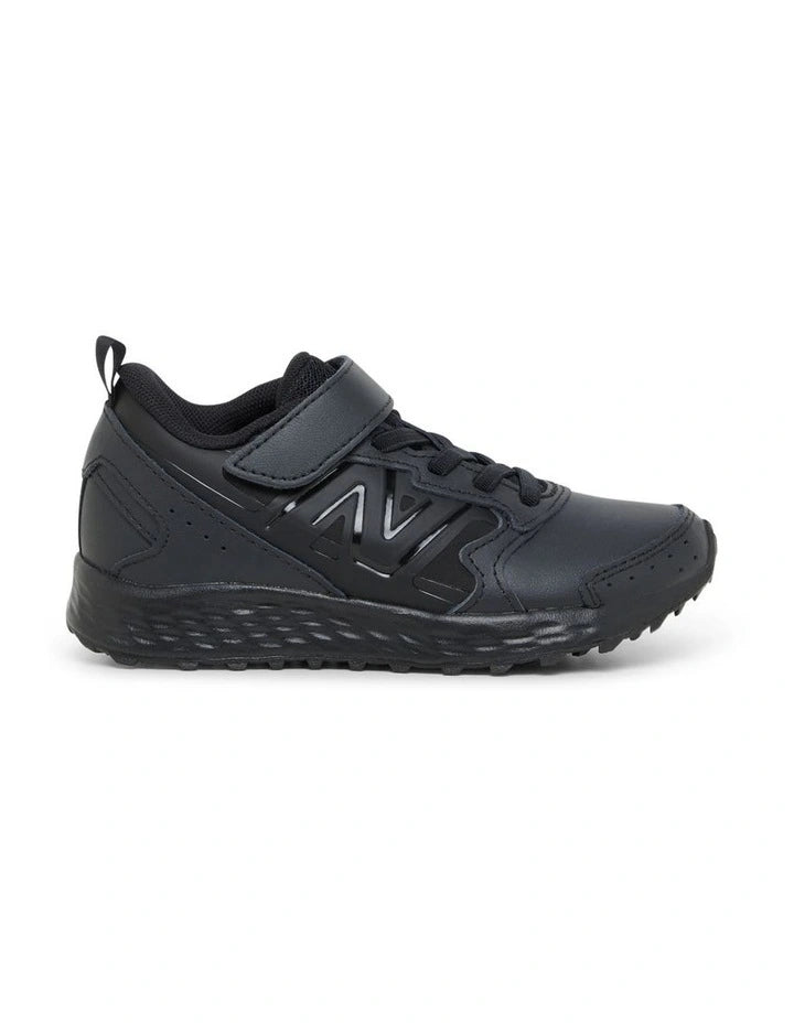 New Balance Kids 680 Hook & Loop Black Running Shoes - Lightweight & Comfortable Sneakers for Boys & Girls - Perfect for School, Play & Daily Activities