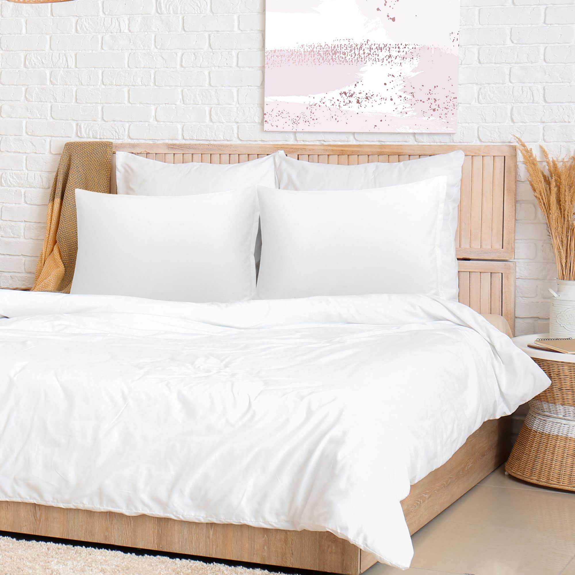 Premium Soft Cotton Pillowcases Set of 2 - Breathable & Hypoallergenic Bedding for Side Sleepers - Perfect for Home, Hotel, and Travel Use