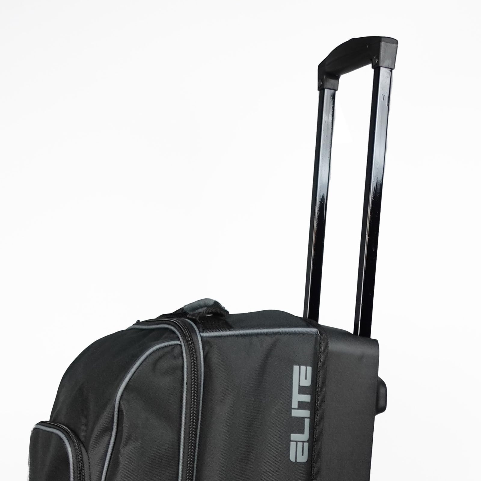 ELITE Basic Triple Roller Black Bowling Bag - 3 Ball Capacity, Fits 2 Pairs of Size 15 Shoes, Lightweight & Durable for Air Travel | Perfect for Bowling Tournaments, League Play & Practice Sessions