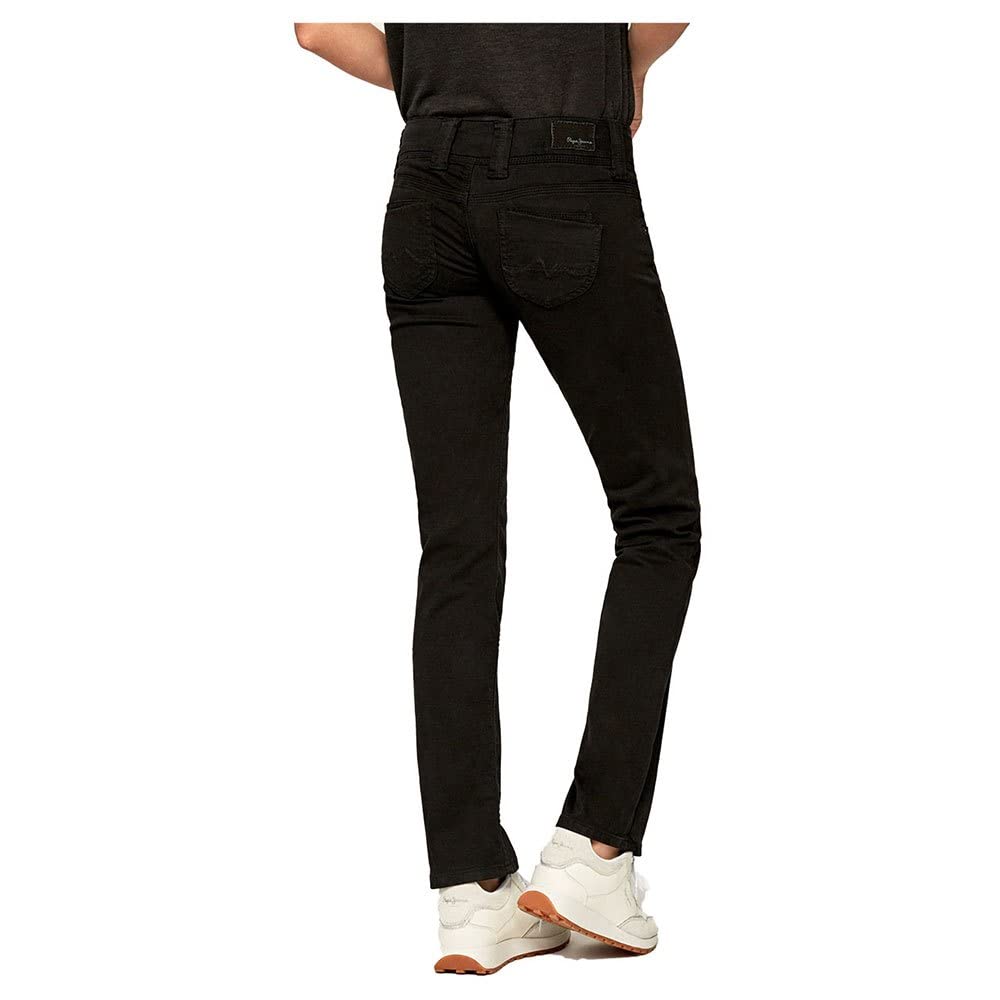 Pepe Jeans Venus Women's Black 5-Pocket Trousers Pants - EU 44 (US 34/32) - Stylish High Waist Slim Fit Jeans for Casual Wear & Office Outfits