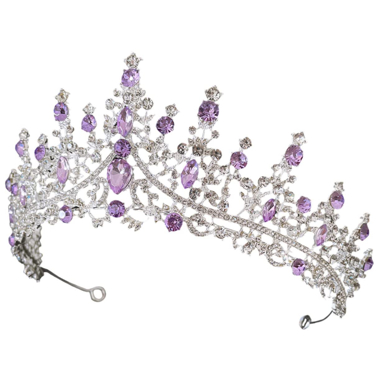 STAHAD Purple Crystal Crown - Elegant Black Wedding Tiara for Brides, Women's Party Headband, Bridal Hair Accessories | Perfect for Weddings, Prom, Pageants & Special Occasions