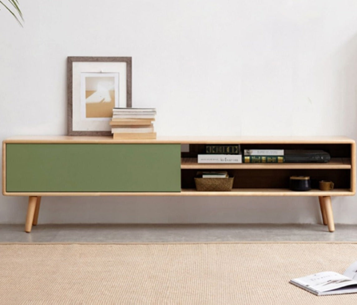 Solid Oak Wood TV Stand - Small Size with Multiple Style Options - Perfect for Living Room, Bedroom & Home Theater Setup