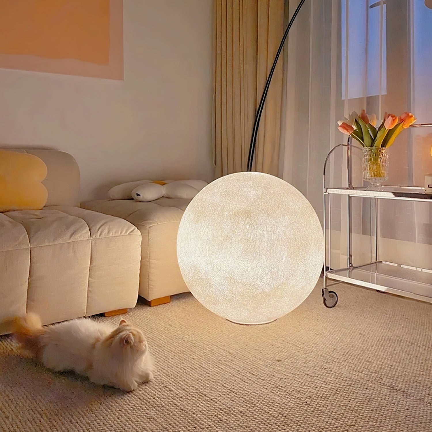 Moon Table Lamp - Modern LED Night Light for Bedroom, Nursery, Living Room | Soft Glow & Energy Efficient | Perfect for Reading, Relaxing & Decor