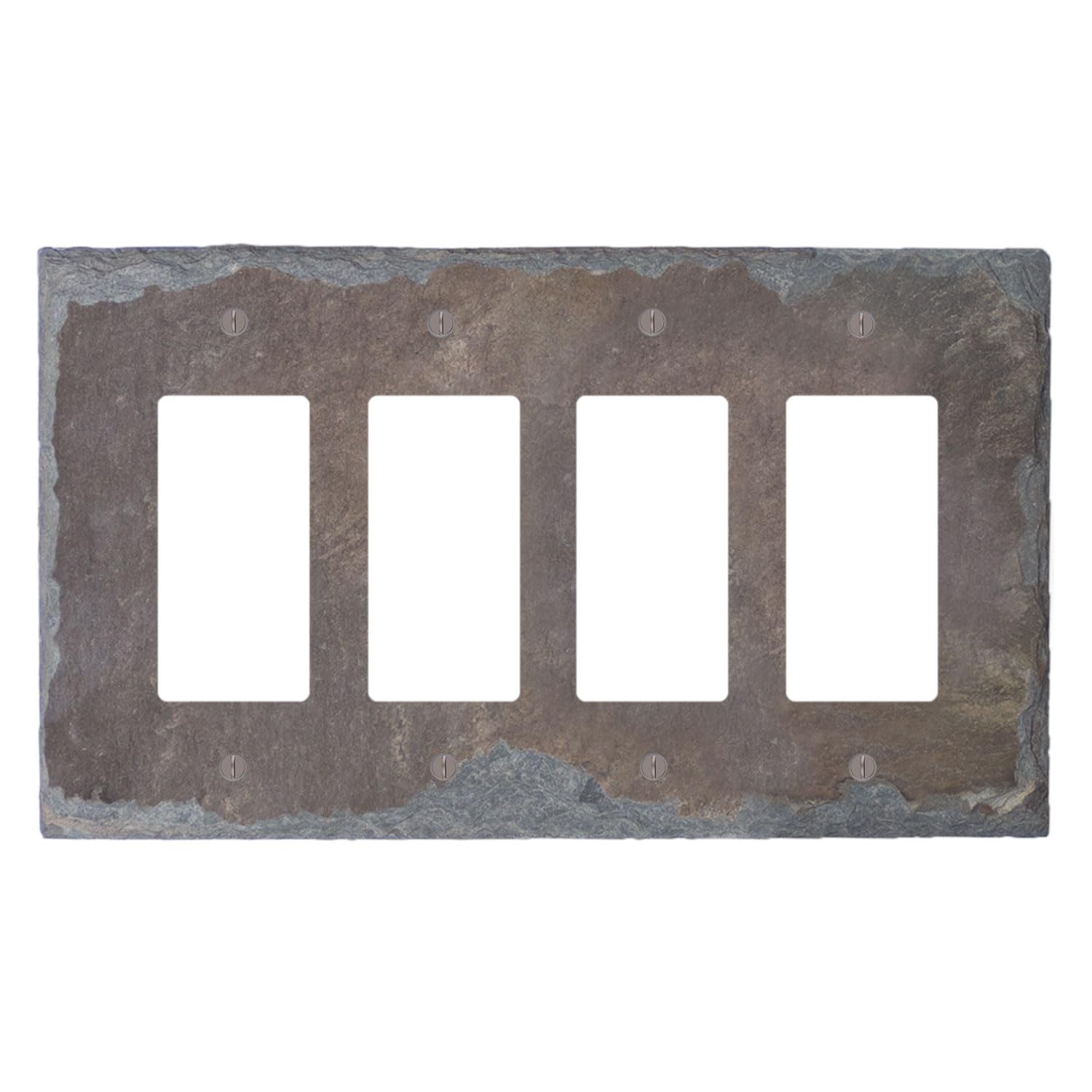 4 Gang GFCI Rocker Switch Plate Cover - Decora Quad Outlet Wall Plate (8.5