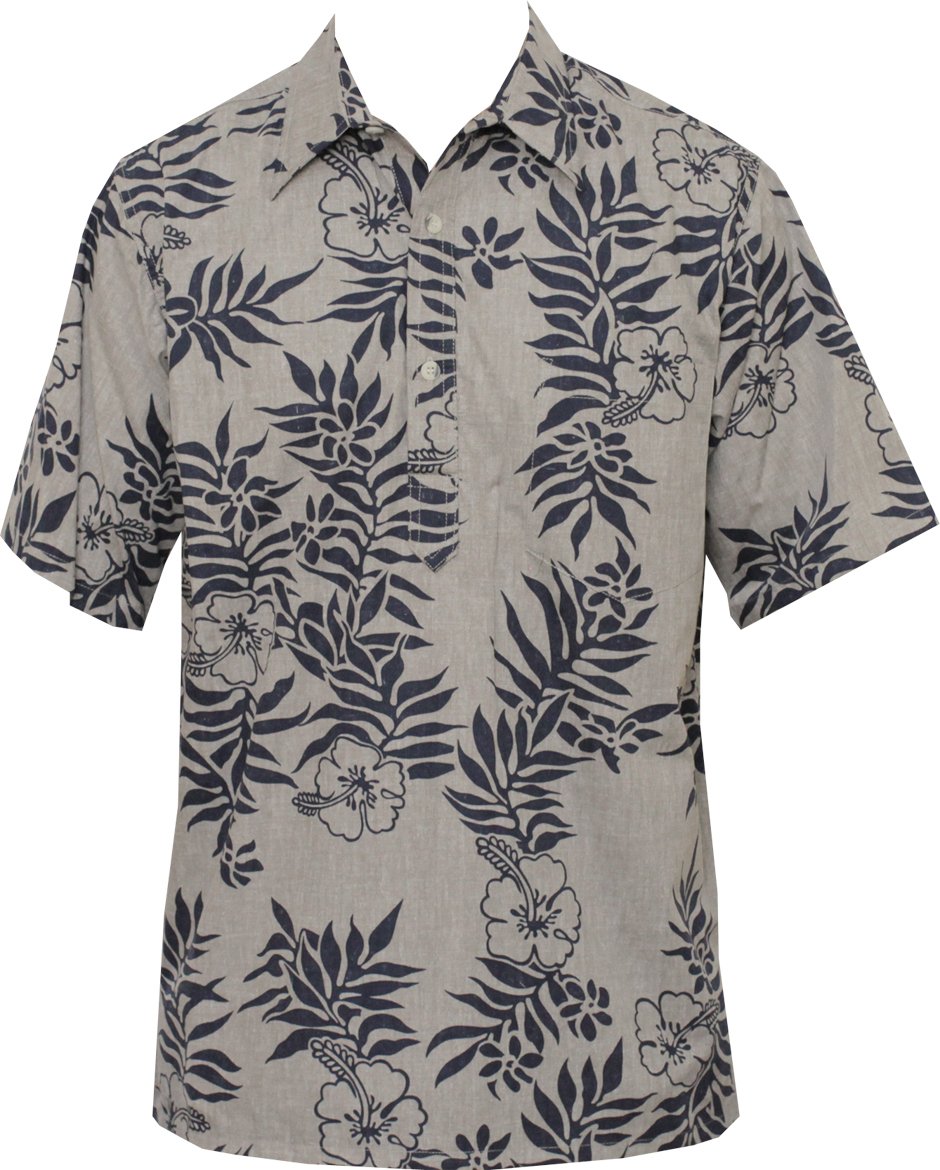 Men's Mini Tahitian Pullover Reverse Cotton Shirt - Soft & Breathable Barefoot Style - Perfect for Beach, Yoga & Casual Wear