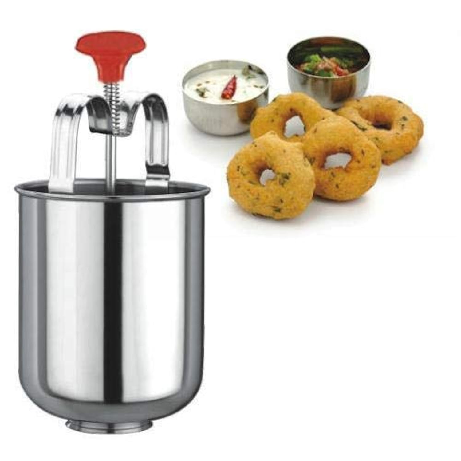 Premium Stainless Steel Donut Maker & Medu Vada Maker - Kitchen Baking Tool for South Indian Snacks - Perfect for Home Cooking, Restaurants & Catering (Silver, Medium, EXST101) | Ideal for Breakfast, Tea Time & Party Snack Preparation