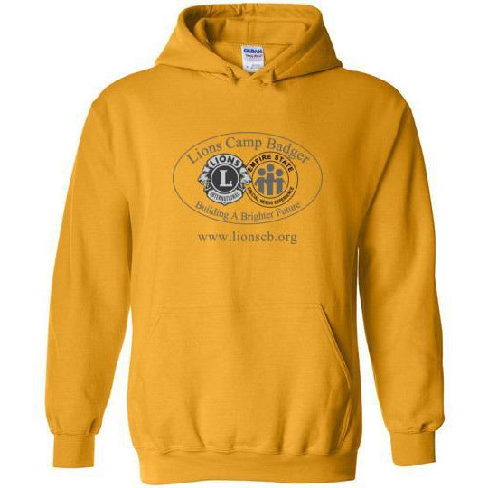 Lions Camp Badger Pullover Hoodie - Black Logo - Cozy Fleece Hooded Sweatshirt for Men & Women - Perfect for Outdoor Camping, Hiking and Casual Wear