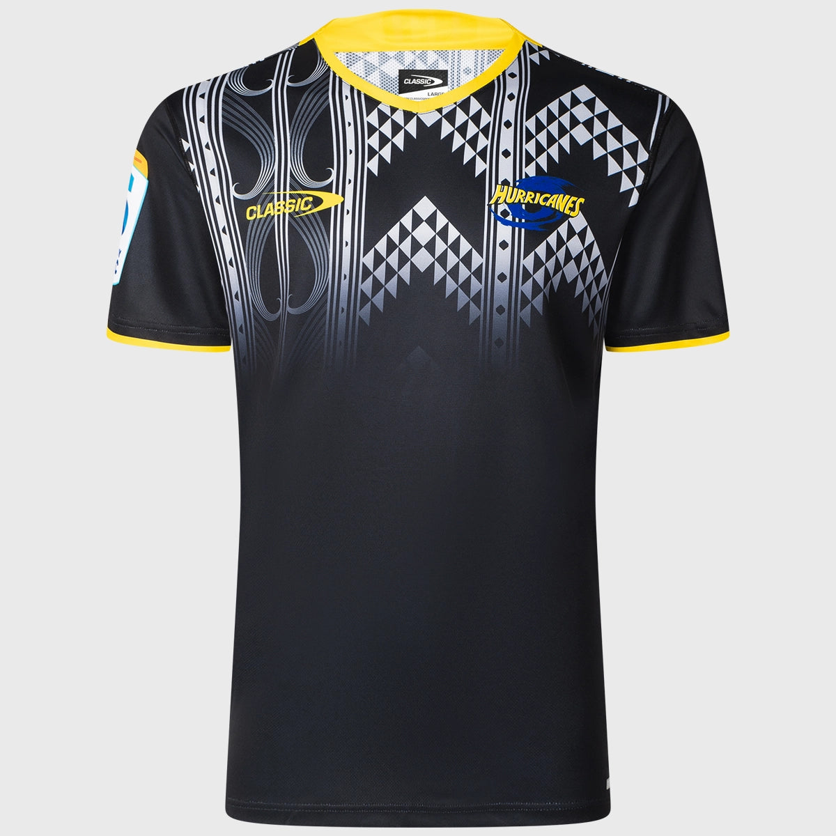 2025 Classic Hurricanes Super Rugby Training Tee - Black | Breathable Performance Shirt for Rugby Training & Gym Workouts
