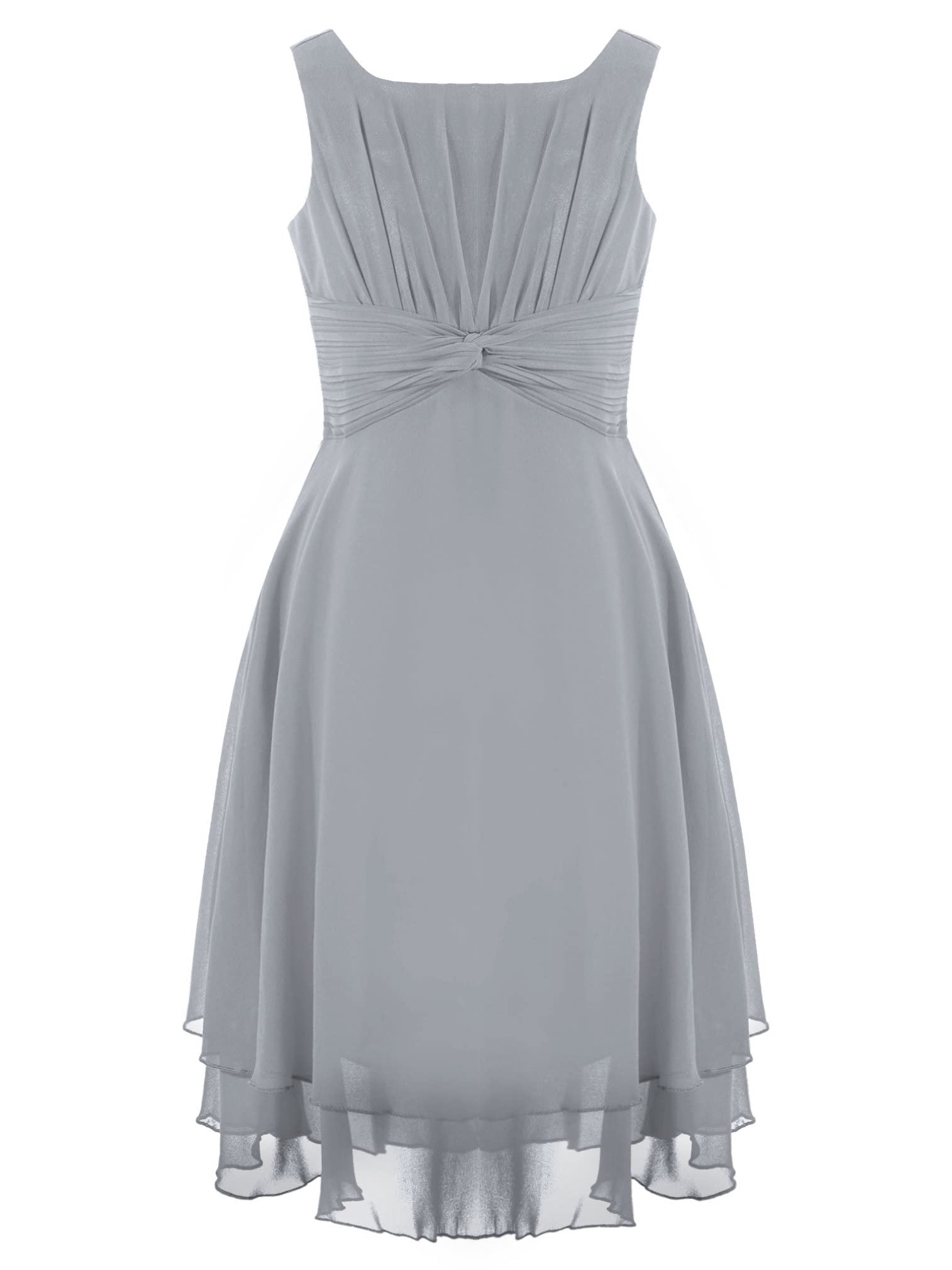 Elegant Chiffon Flower Girl Dress for Kids - Knotted Waist Bridesmaid Dress for Weddings, Birthday Parties & Special Occasions | Perfect for Flower Girls, Pageants & Formal Events