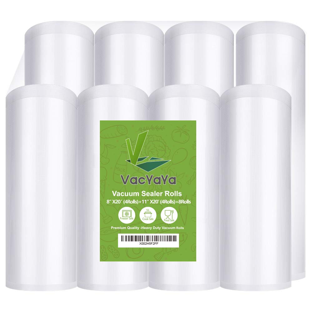 VacYaYa 8 Pack Vacuum Sealer Bags Rolls - 8
