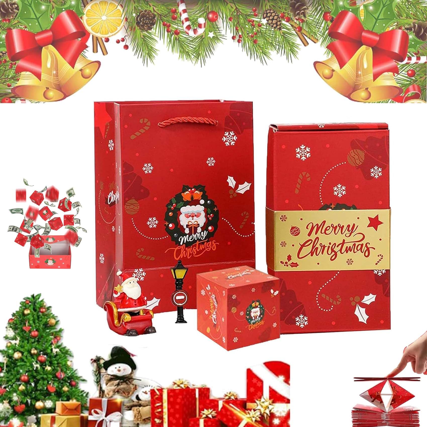 Rivlade Green Plants Surprise Gift Box Set - 6 Red Boxes for Money Gifts, Unique Plant-Themed Present for Birthdays, Holidays & Special Occasions | 2025 New Explosion Design