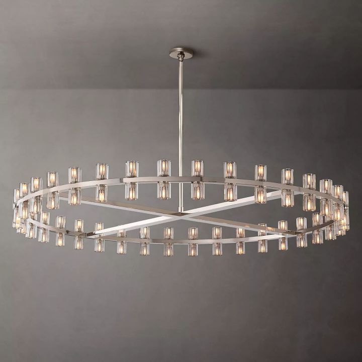 Elegant Aurora Wine Glass Round Chandelier - 60 Lights Crystal Dining Room Ceiling Fixture for Fine Dining & Luxury Home Decor
