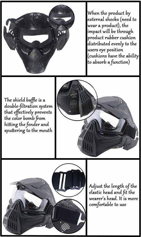 K2 Tactical Full Face Mask - Military Grade Protection for Airsoft, Paintball & Outdoor Sports - Lightweight & Durable Safety Gear for Extreme Activities