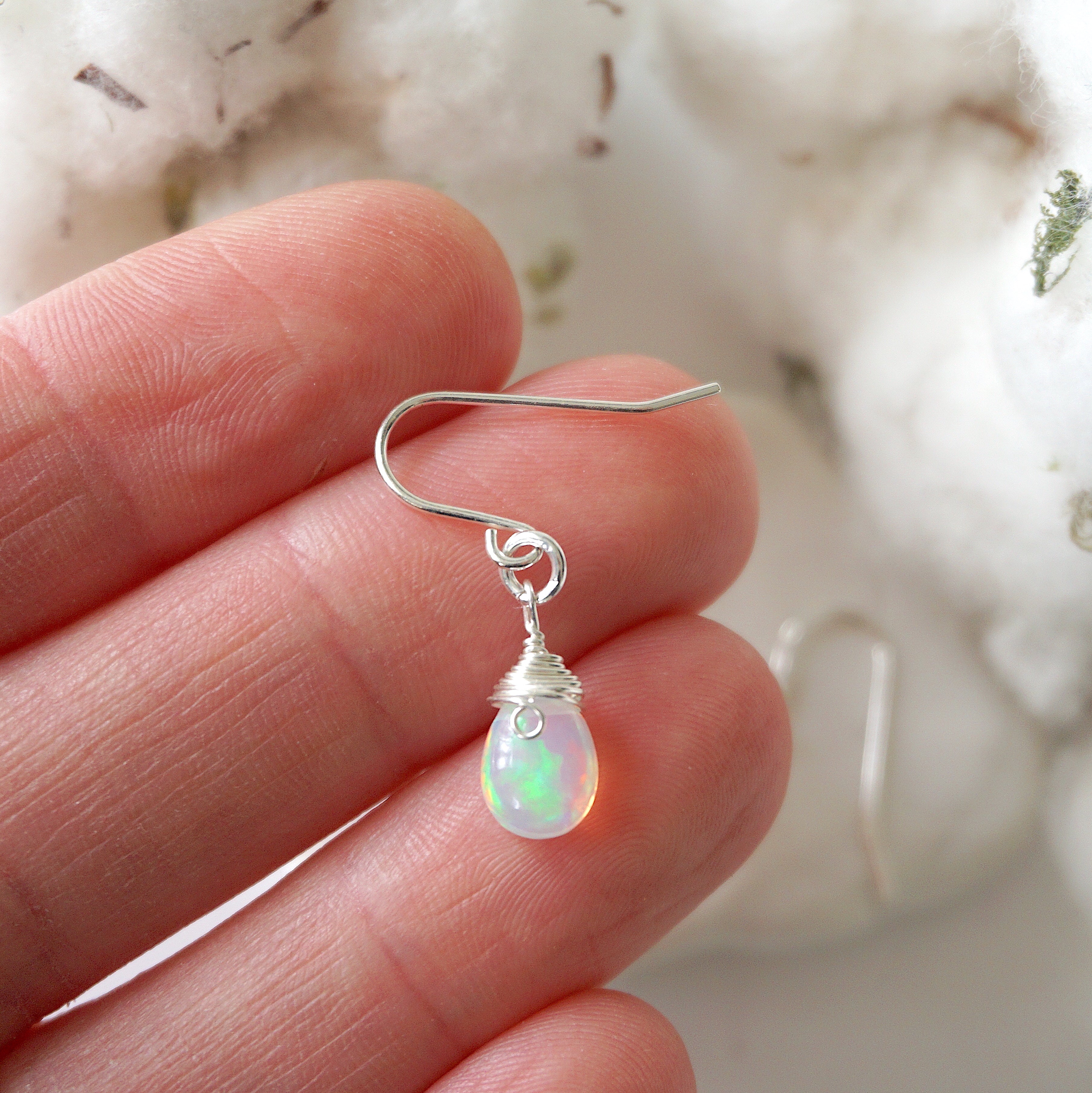 Exquisite Fire Opal Teardrop Earrings in Sterling Silver | Elegant Dangle Jewelry for Women | Perfect for Weddings, Parties & Special Occasions