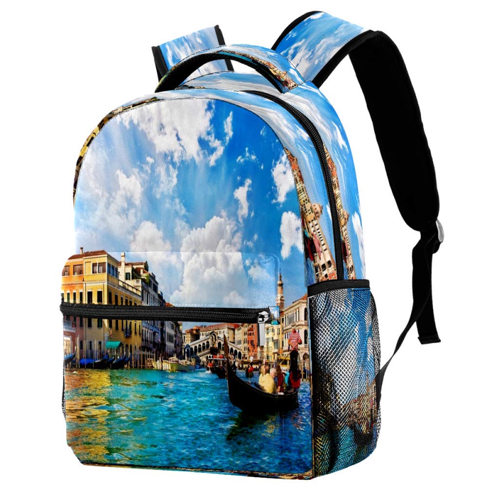 Venice Grand Canal Gondolas Rialto Bridge Backpack - Stylish School Backpack & Travel Daypack for Students & Tourists | Perfect for Commuting, Campus Life & European Adventures