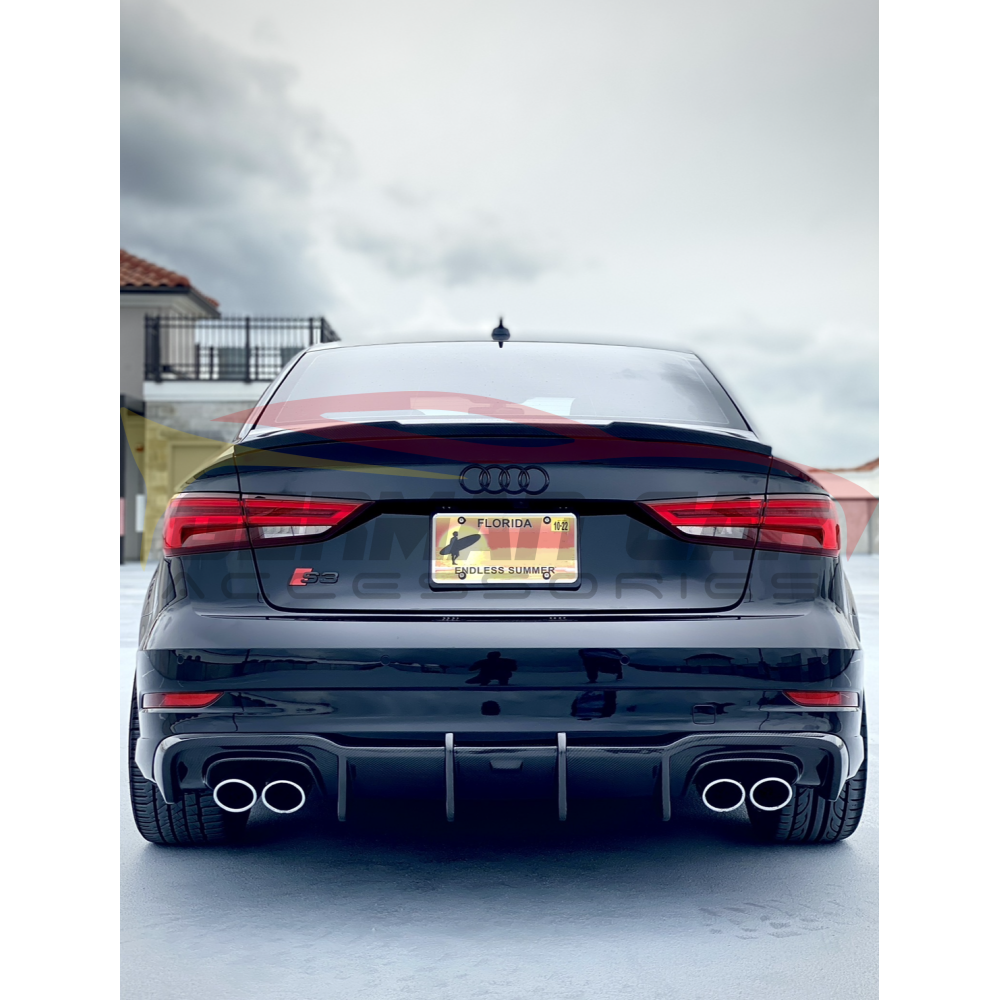 2017-2020 Audi A3/S3 Carbon Fiber Rear Diffuser - KB Style Body Kit for 8V.5 A3/S3 Models | Enhance Performance & Style for Street Racing & Car Shows