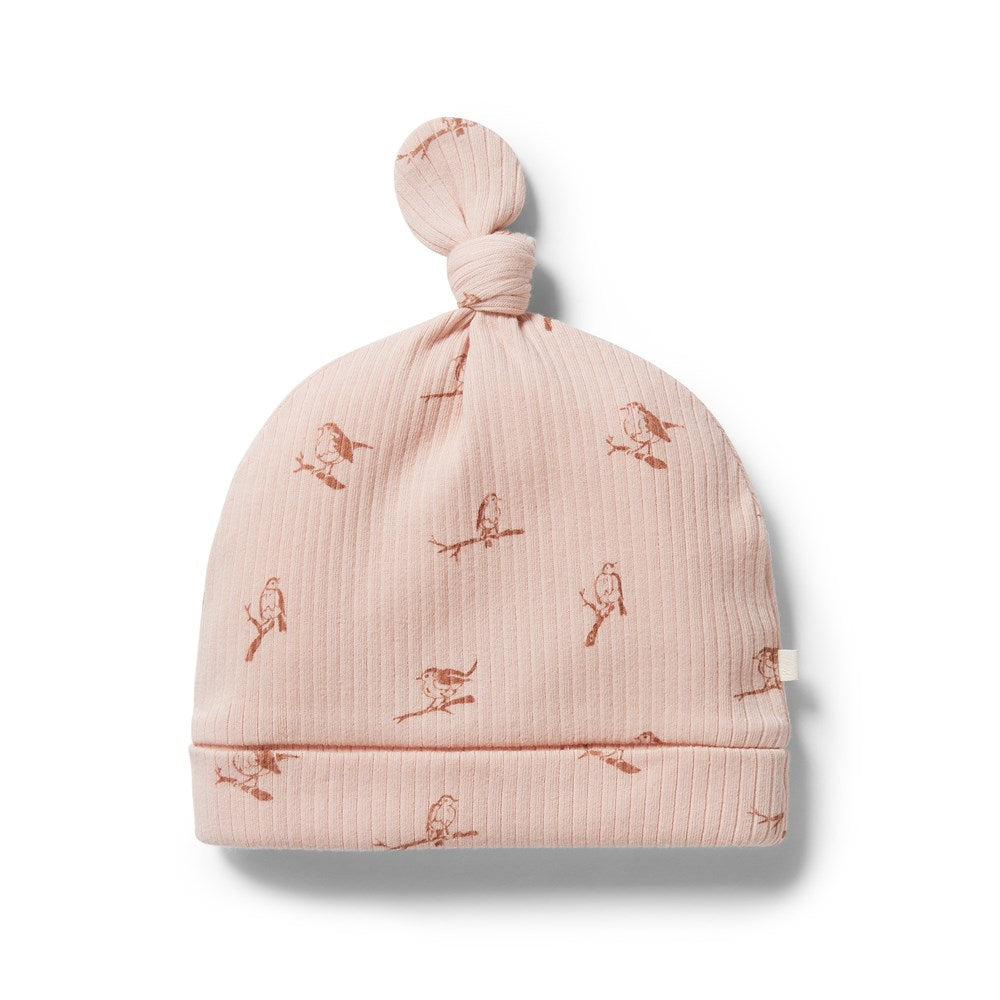 Organic Rib Knot Hat for Women - Soft Cotton Beanie for Winter, Fall & Outdoor Activities - Cozy Knit Cap for Hiking, Running & Casual Wear