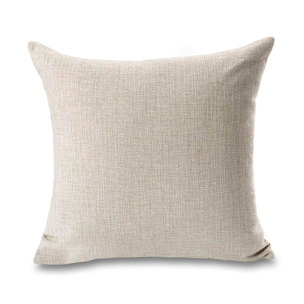 ASMINIFOR 18x18 Inch Cotton Linen Elephant Pillow Covers - Funny Elephant Head Wreath Design Decorative Throw Pillow Case for Living Room, Bedroom & Nursery Decor