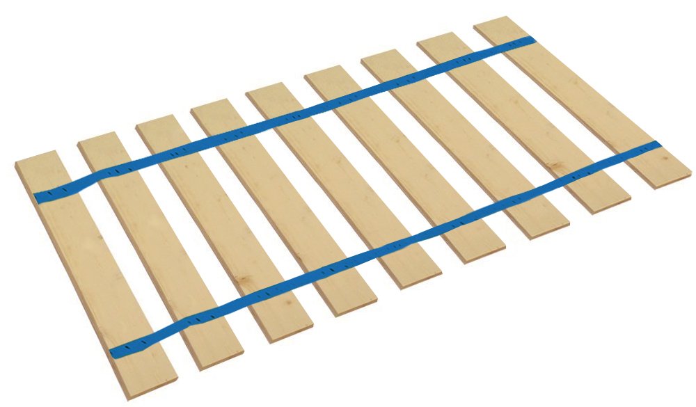 Queen Size Adjustable Bed Slats with Blue Straps - Heavy Duty Support for Box Spring & Mattress (61.5